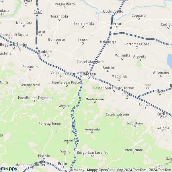 La carte du département Bologne