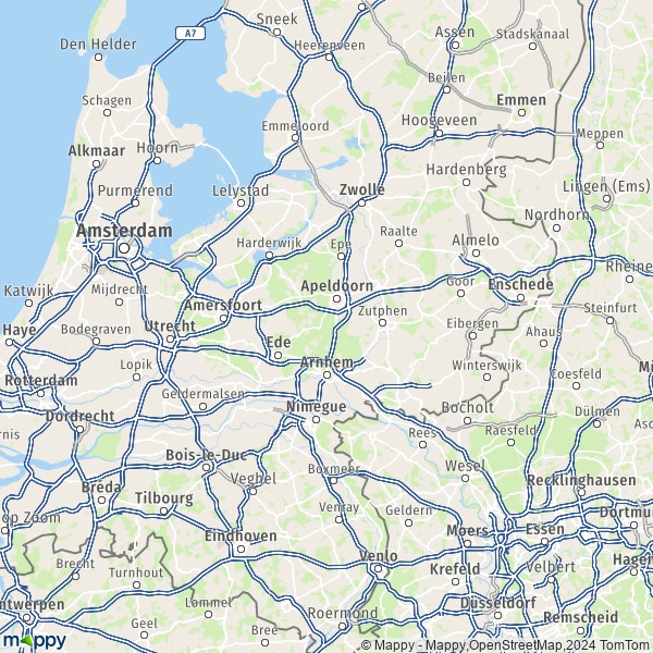 La carte du département Gueldre