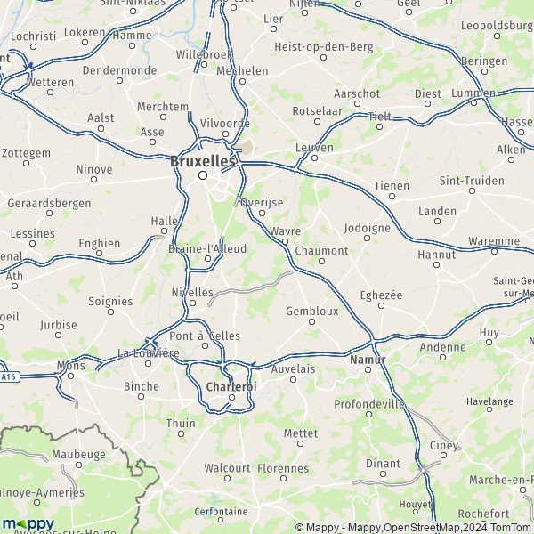 La carte du département Nivelles