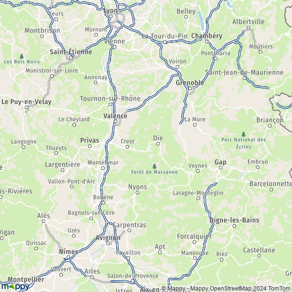 La carte du département Drôme