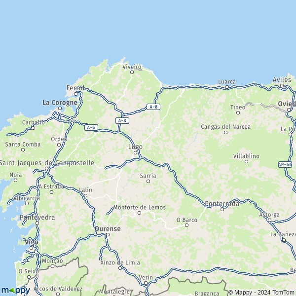 La carte du département Lugo