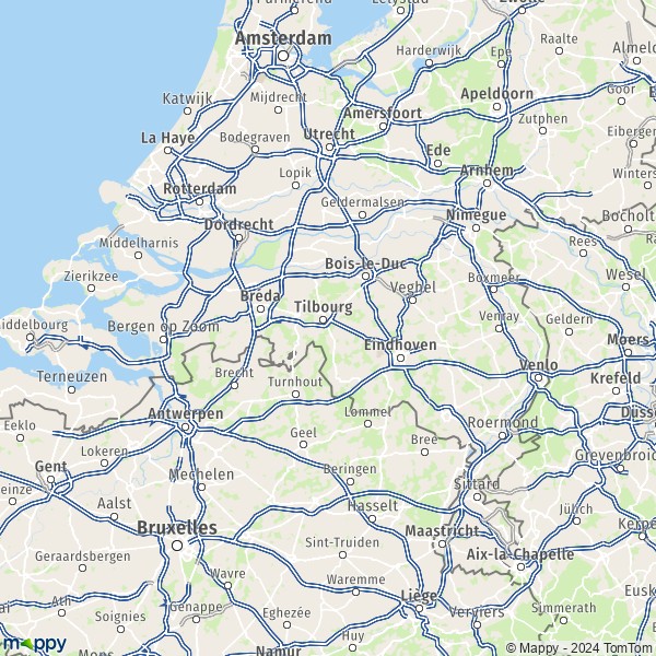 La carte du département Brabant Septentrional