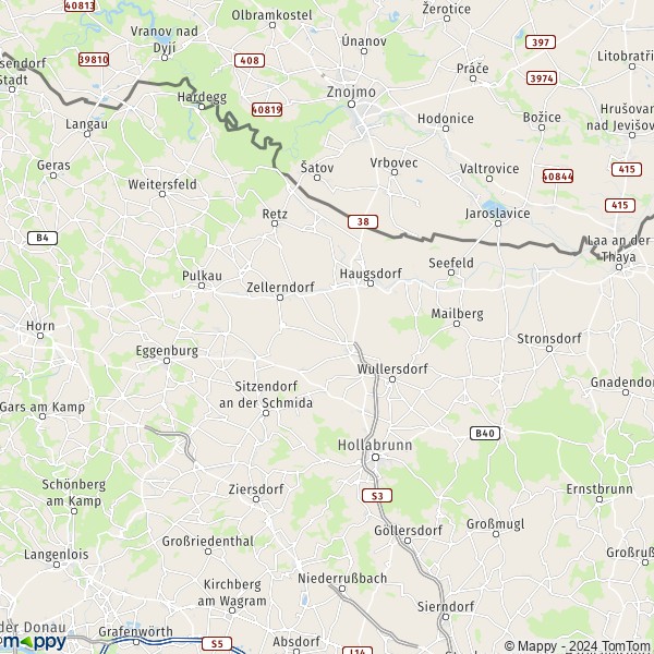 La carte du département Hollabrunn