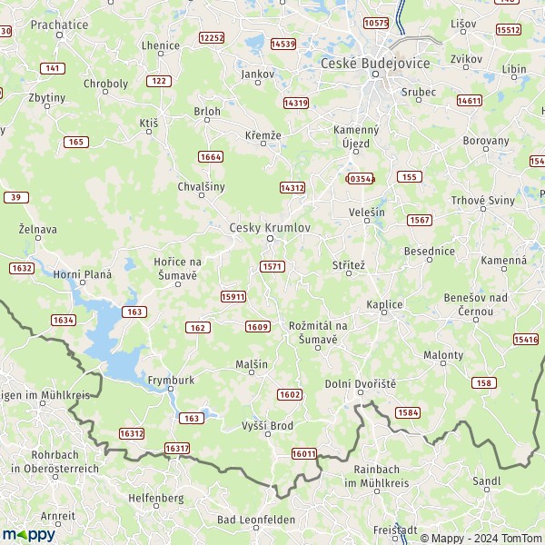 La carte du département Český Krumlov