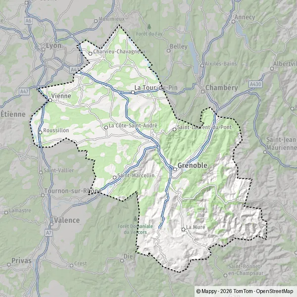 Carte Isère : plan de Isère et infos pratiques - Mappy