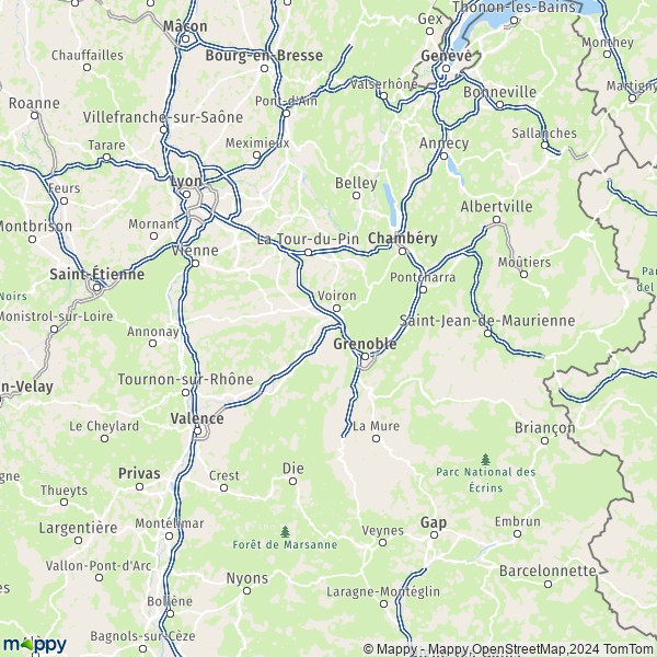 La carte du département Isère