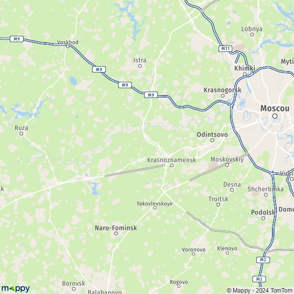 La carte du département Odintsovo