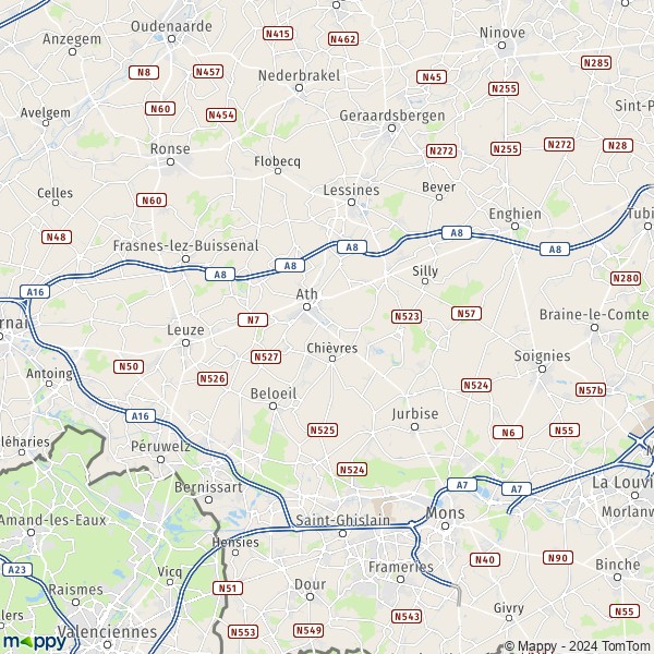 La carte du département Ath