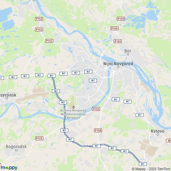 La carte du département Nijni Novgorod