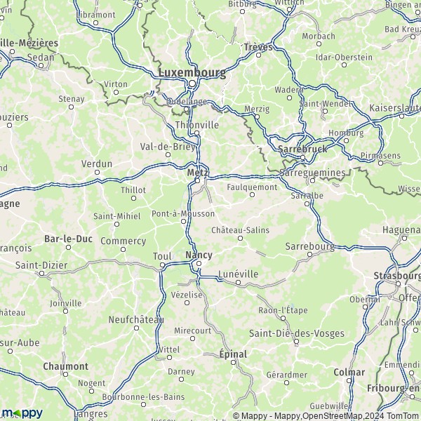 La carte du département Meurthe-et-Moselle