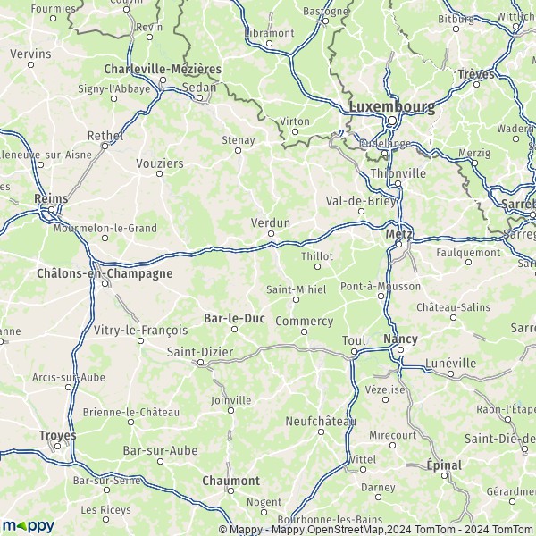 La carte du département Meuse