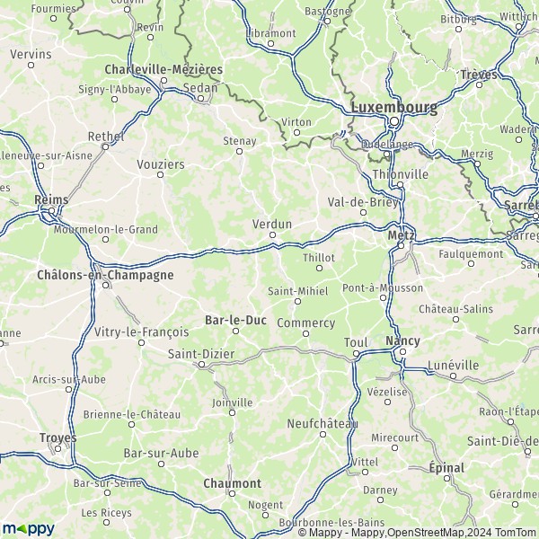 La carte du département Meuse