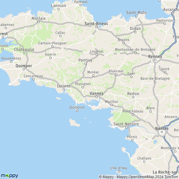 La carte du département Morbihan