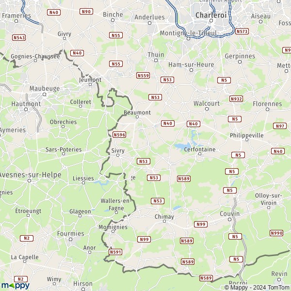 La carte du département Thuin