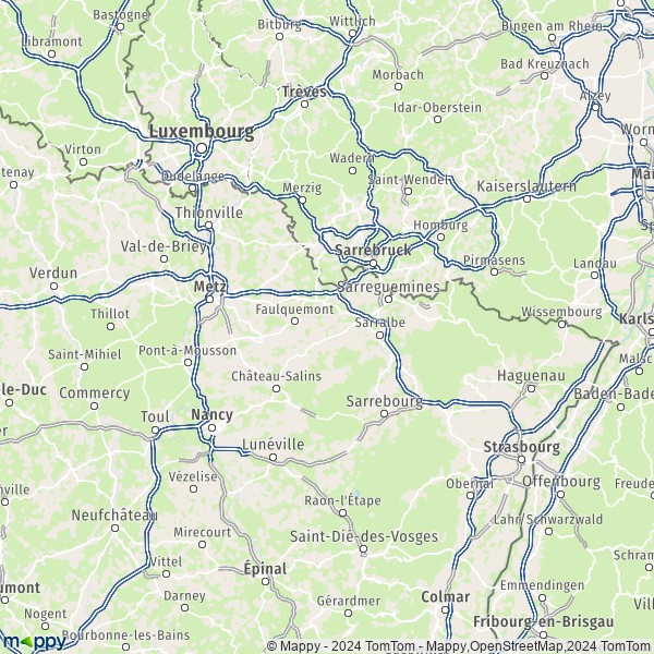 La carte du département Moselle