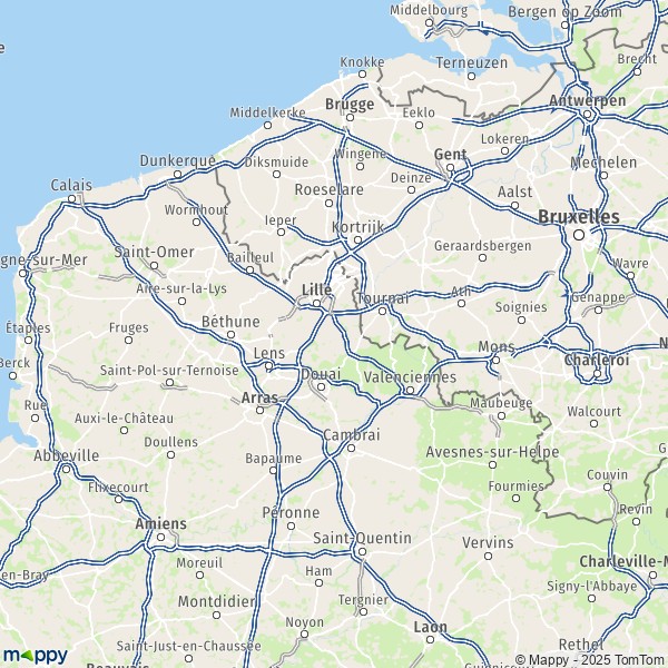 La carte du département Nord