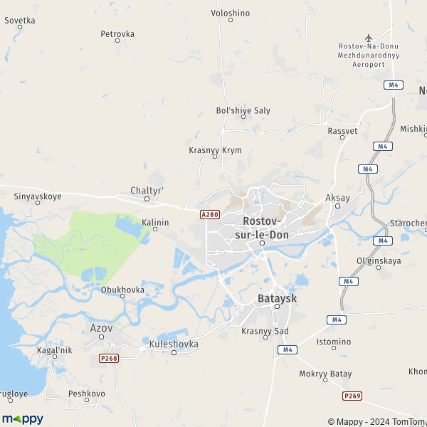 La carte du département Rostov-sur-le-Don