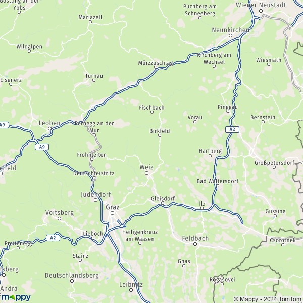 La carte du département Weiz