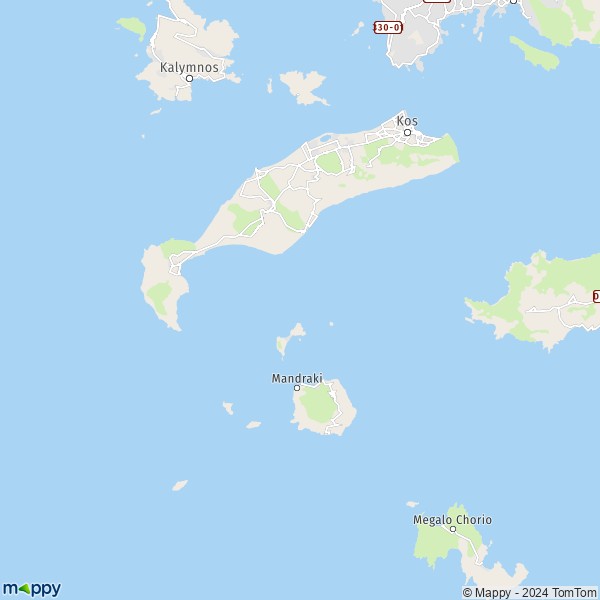 La carte du département Kos