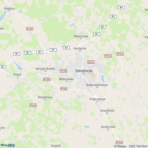 La carte du département Smolensk