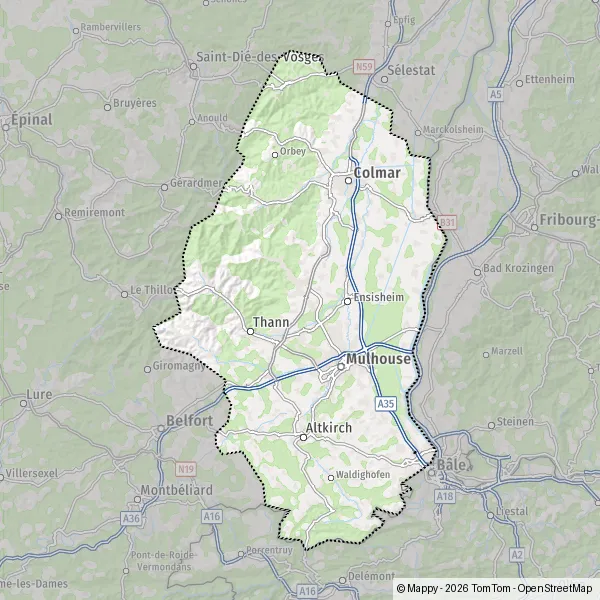 Autocollants Département 68 Haut-Rhin (Alsace) Pour Plaques D’immatriculation - Lot De 2 Stickers Noirs - Fabriqué En France