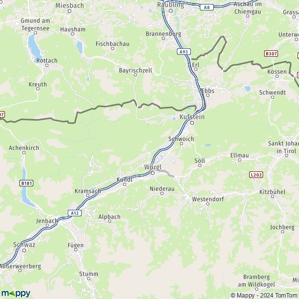 La carte du département Kufstein