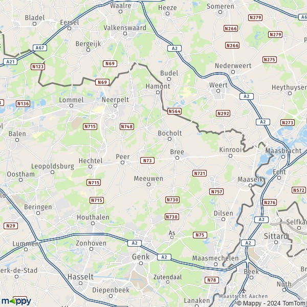 La carte du département Maaseik