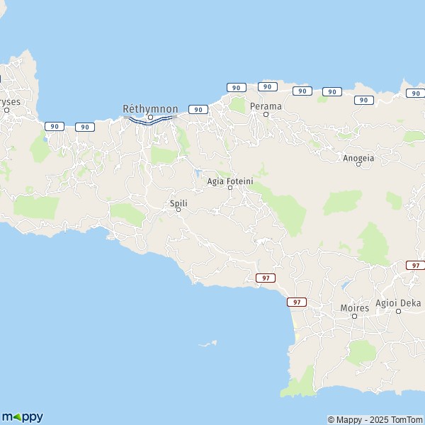 La carte du département Rethymno