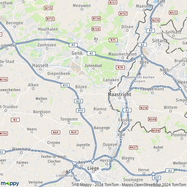 La carte du département Tongres