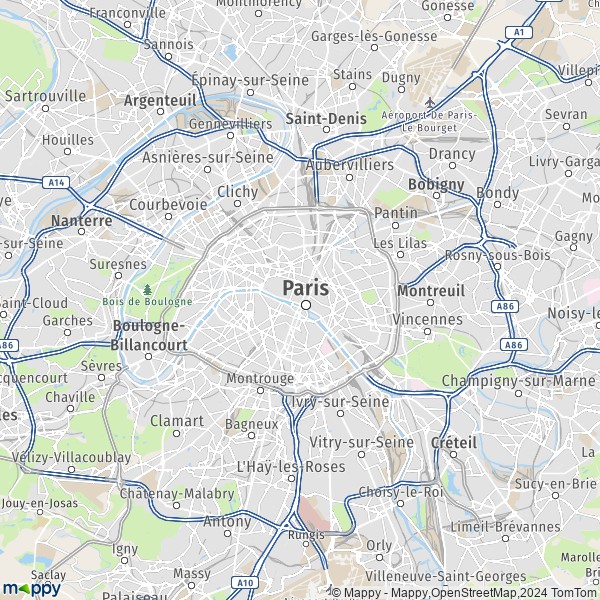 La carte du département Paris