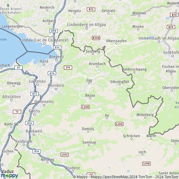 La carte du département Bregenz