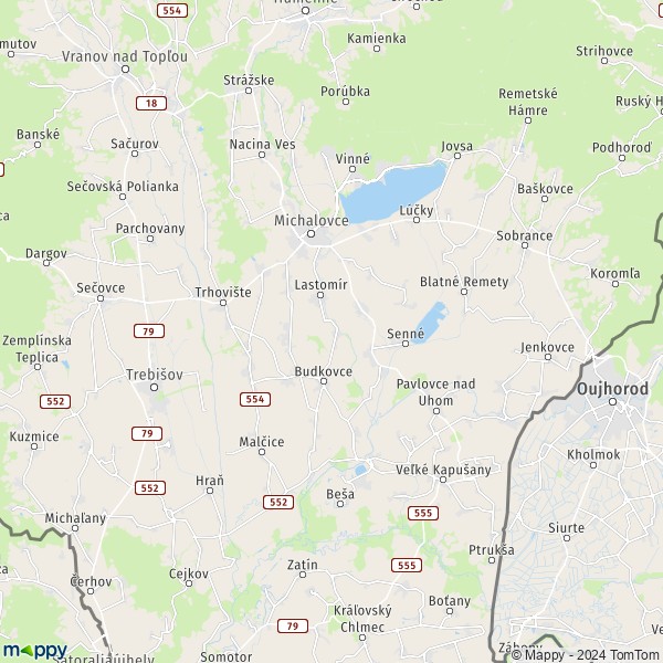 La carte du département Michalovce