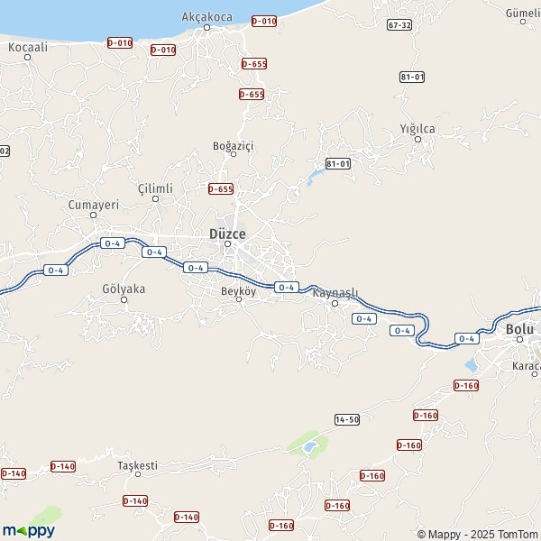 La carte du département Düzce