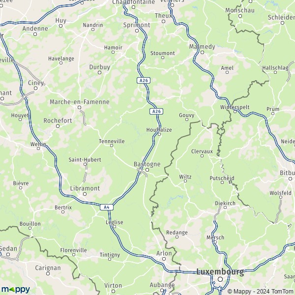 La carte du département Bastogne