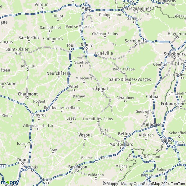 La carte du département Vosges