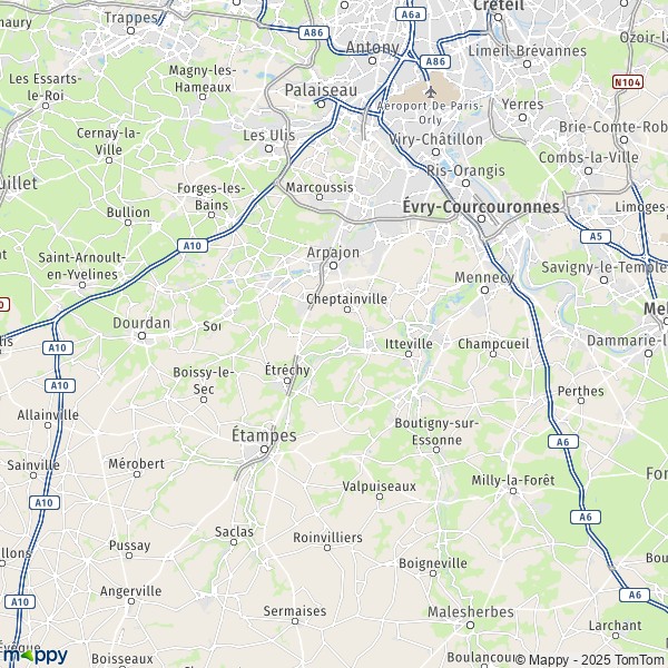 La carte du département Essonne