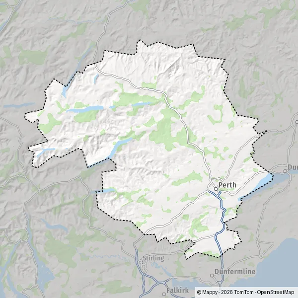 La carte du département Perth and Kinross