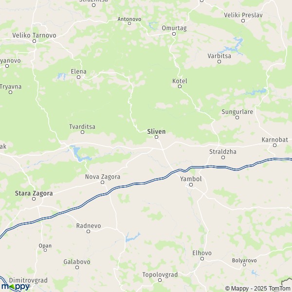 La carte du département Sliven