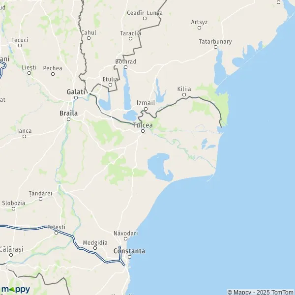 La carte du département Tulcea