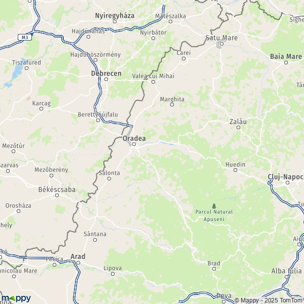 La carte du département Bihor