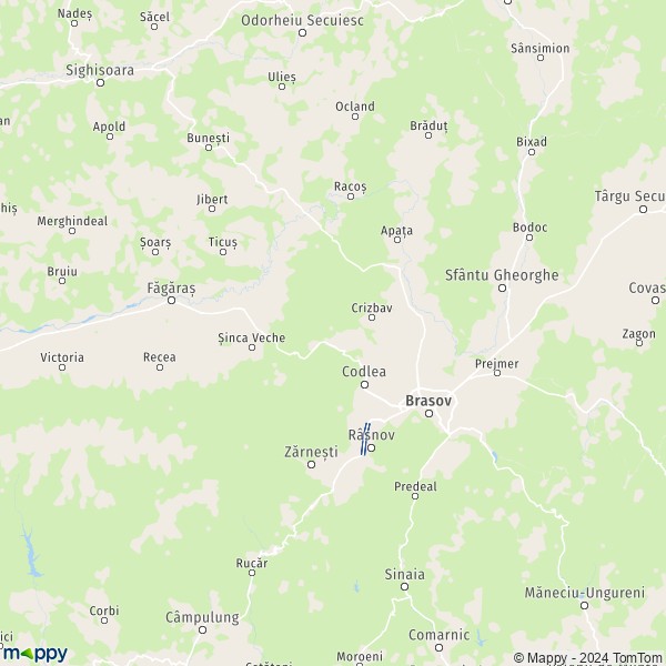 La carte du département Brasov