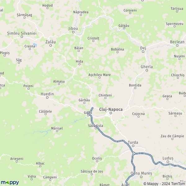 La carte du département Cluj