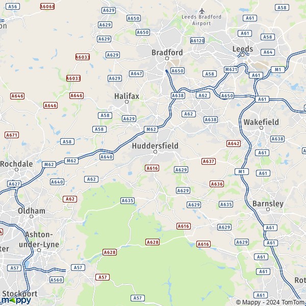 Carte Kirklees : plan de Kirklees et infos pratiques - Mappy