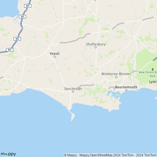 La carte du département Dorset