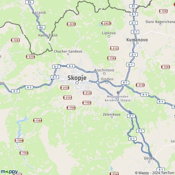 La carte du département Skopski