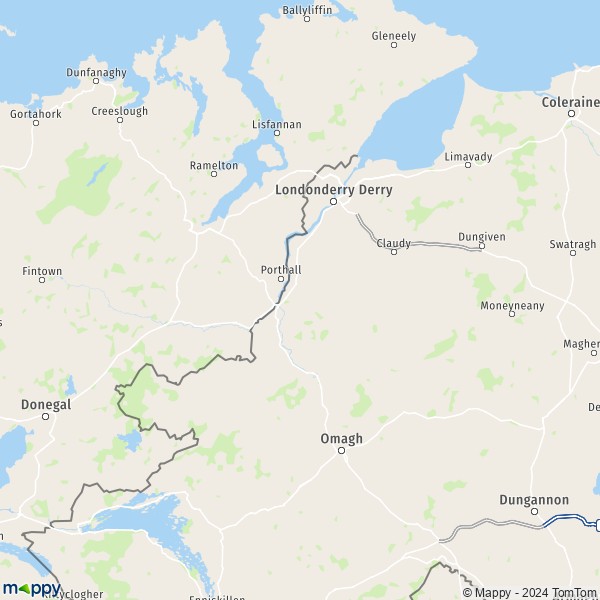 La carte du département Derry and Strabane