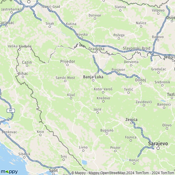 La carte du département Banja Luka