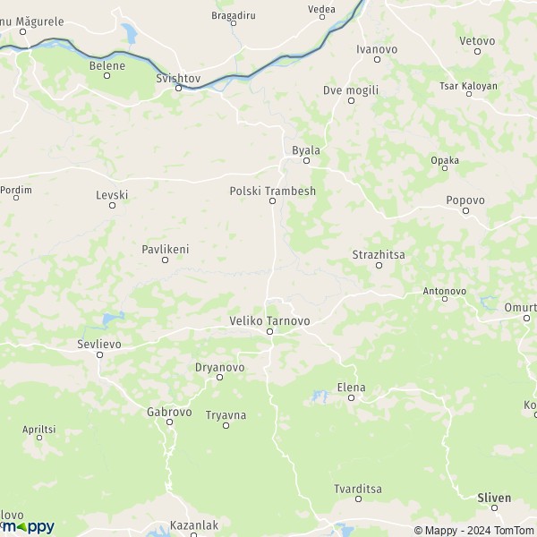 La carte du département Veliko Tarnovo