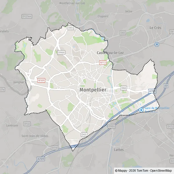 Carte Domaine d'O, 34090 Montpellier