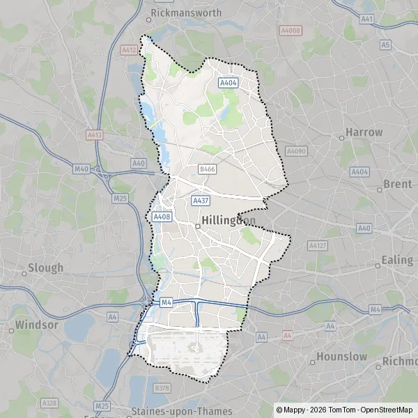 Plan Hillingdon : carte de Hillingdon (HA2 9) et infos pratiques